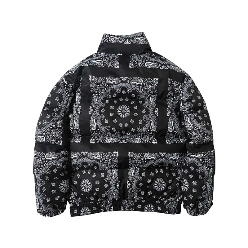 UNCLEDONJM Мужская теплая зимняя куртка принт кешью бомбер толстое пальто мужские парки куртки в уличном стиле хип-хоп зимняя куртка DP15
