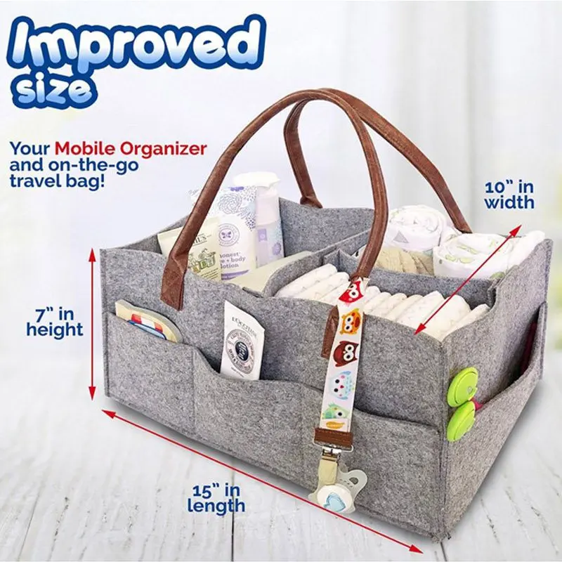 

Foldable Caddy Organiser Baby Diaper Bags Portable Storage Bag box for Car Travel Changing Table Organizere