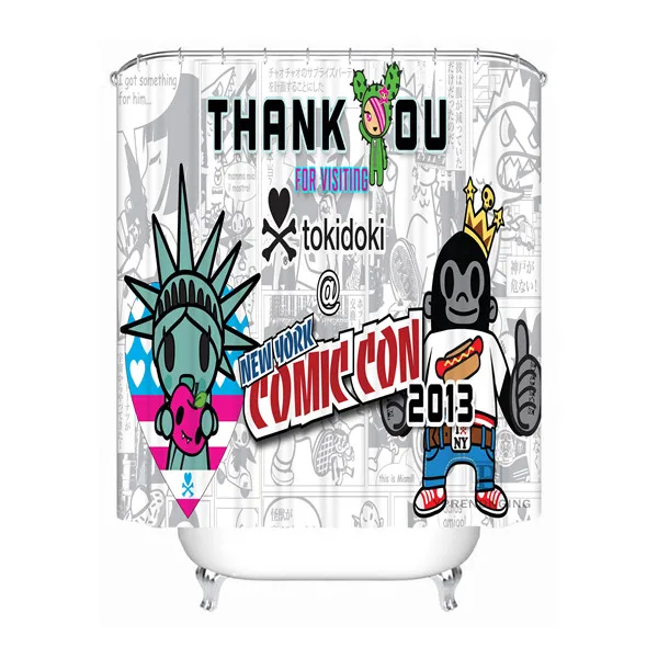 Shower Curtain Пользовательские Tokidoki украшения подарок ванная комната приемлемая занавеска из полиэстеровой ткани занавеска для ванной#180320-01-09 - Цвет: Shower Curtain
