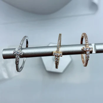 

925 Sterling Silver Hot Fashion Rings，Zircon Inlay Simple Jewelry，With Logo 1:1 Original Brand High Quality，Women Valentine Gift