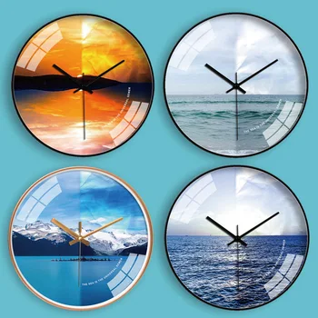 

[12 inch 30cm] ins net red clock living room creative sea fashion wall watch bedroom silent quartz clock