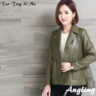 

2020 Women Spring Genuine Real Sheep Leather Jacket R34