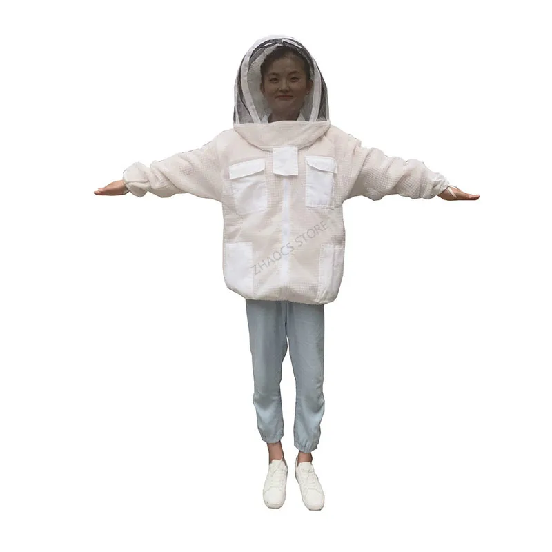 Beekeeping suit Bee clothes Beekeeping coat special Beekeeping tools thickening Three layer ne twork Breathable half body suit 4