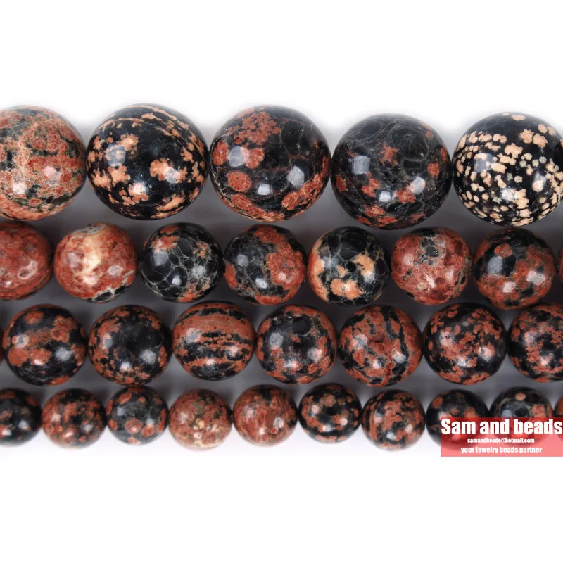 

Natural Stone Gold Snowflake Obsidian Jaspers Beads For Jewelry Making