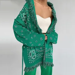 2021 outono e inverno novo estilo nacional jacquard malha borla bat manga oca lã cardigan camisola casaco feminino