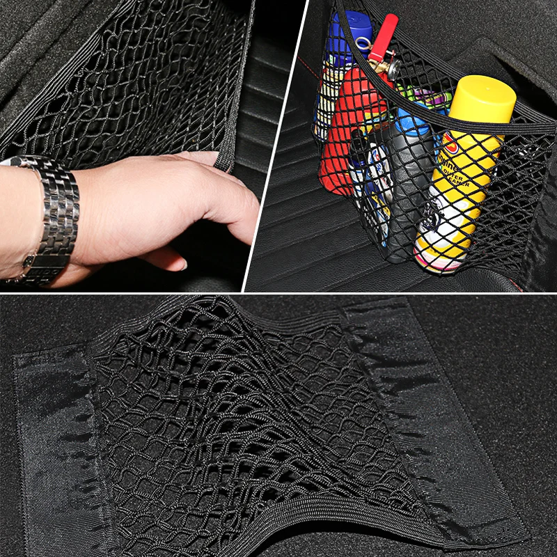 Kaufe Auto Lagerung Große Kapazität Elastische Mesh Net Tasche Zwischen Auto  Organizer Zurück Strage Tasche Gepäck Halter Tasche Für Auto Styling