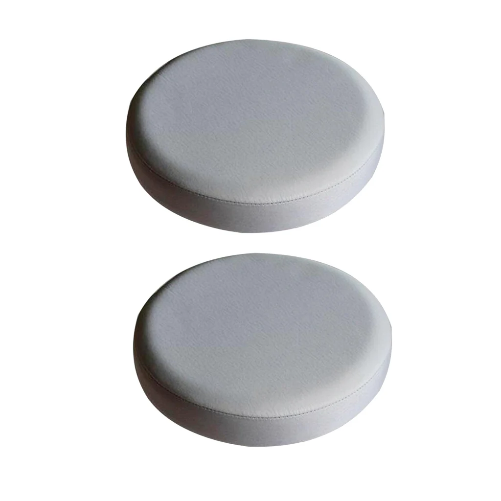 2xGrey_33x10cm Waterproof Anti-slip Bar Stool Cover Round Lift Chair Seat Sleeve for Salon Smooth Surface