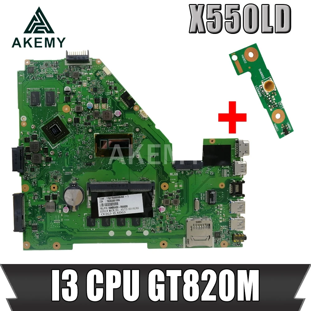 Akemy X550LD материнская плата для ноутбука For Asus X550LN X550LB X550L тестовая I3 CPU
