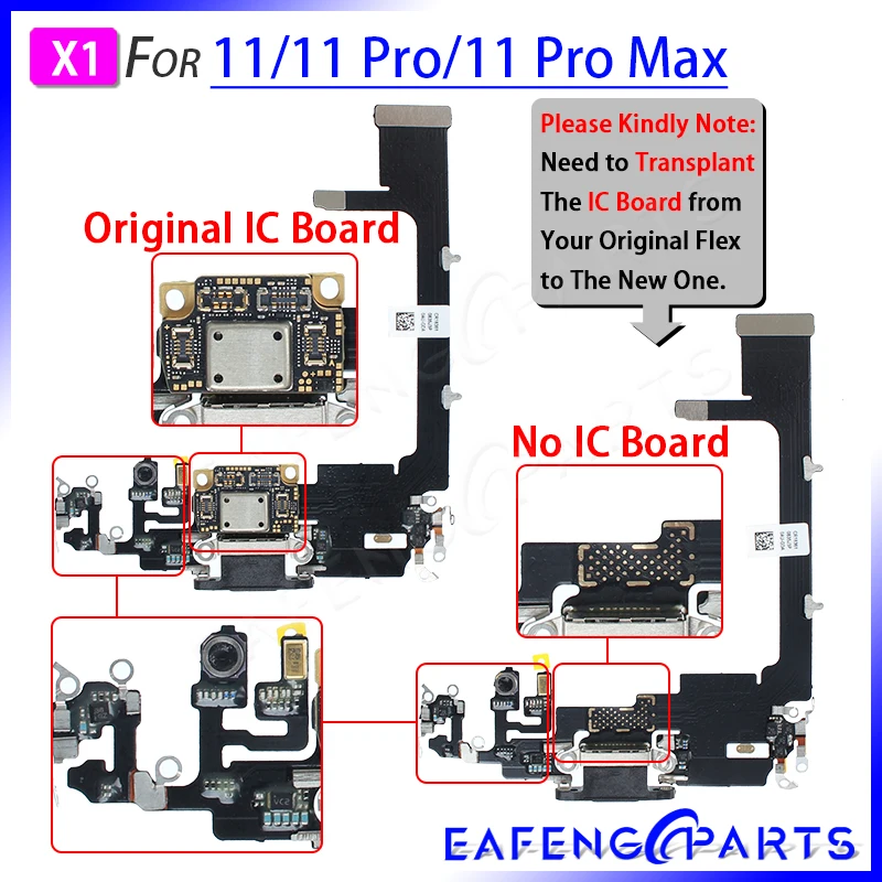 Usb Charging Module Port For Iphone 11 11pro Max Dock Charger Flex Connector With Microphone Ic