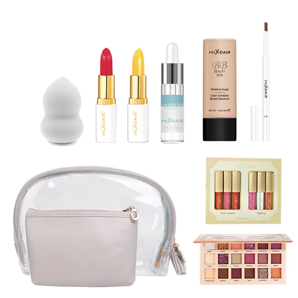 

9pcs Makeup Set Easy Use Portable Eye Shadow Lip Balm Gift Hyaluronic Acid Cosmetics Combination Colorful Multifunction Grooming