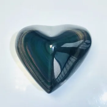 

Natural Color Obsidian Heart Crystal Craft Statue Reiki Stone Statue Home Decoration Quartz Art Healing Guardian