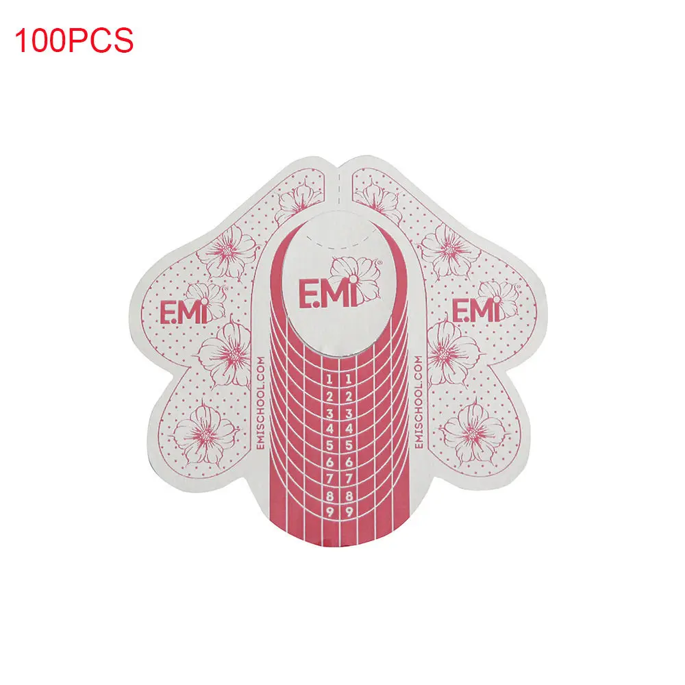 100pc 100 шт., форма бабочки, самоклеящийся клей для ногтей, бумажный лоток, направляющая форма для наращивания ногтей, наклейки, инструменты для дизайна DIY - Цвет: 100pc