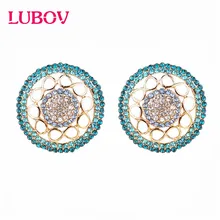 LUBOV микро воск розовое золото натуральный Циркон инкрустация пустотелые серьги гвоздики женские роскошные свадебные серьги-гвоздики в рождественской тематике подарок