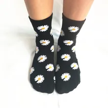 KPOP/Хлопковые носки с вышивкой в виде дракона и маргаритки; эластичные носки; зимние носки унисекс; FH137