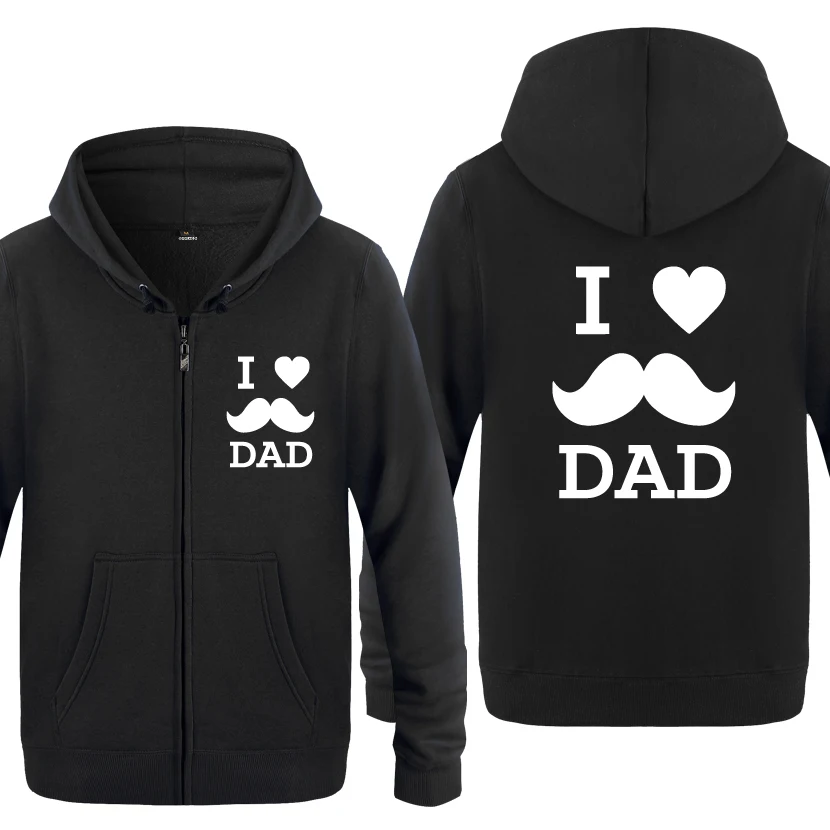 HEY BAT I LOVE DAD Gift свитшоты мужские мужские с молнией с капюшоном флисовые толстовки кардиганы - Цвет: HEY BAT