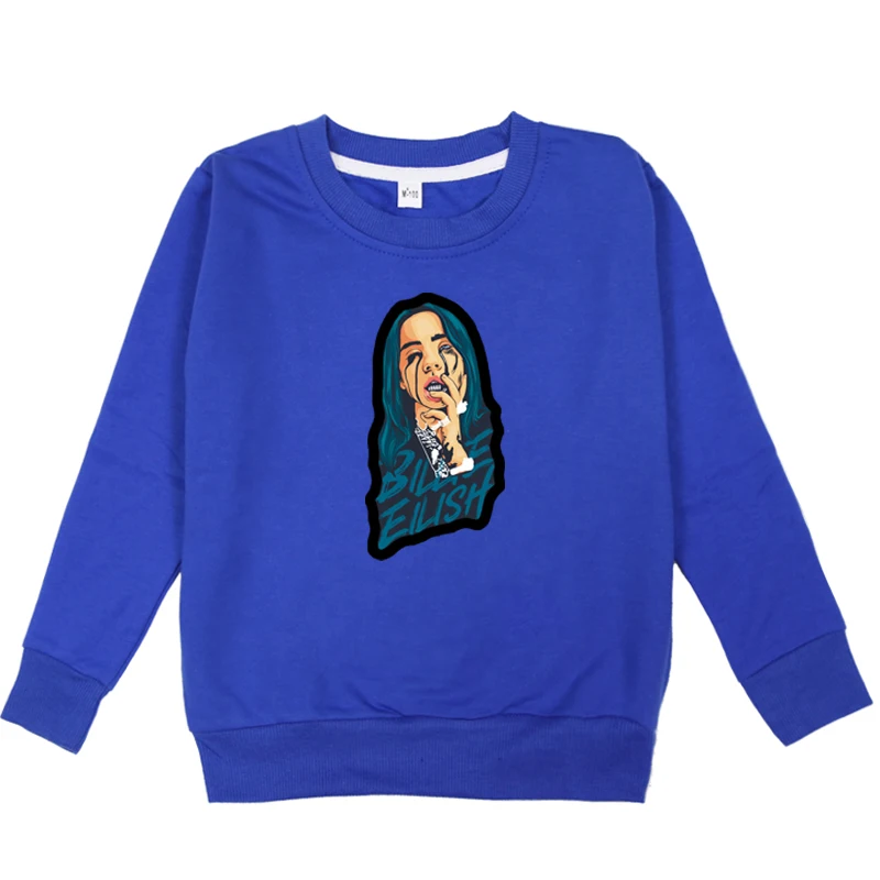 Billie Eilish/толстовки с принтом для маленьких мальчиков и девочек одежда на весну и осень детские толстовки худи с длинными рукавами, Детская футболка для детей возрастом от 2 до 14 лет - Цвет: kids hoodies 5