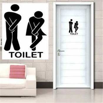 

New Toilet Seat Wall Sticker Vinyl Art Removable Bathroom Decals Decor Funny Toilet Wallpaper