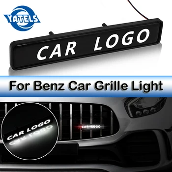 

3D Car decoration ABS Chrome Grille Emblem Badge LED lights For Mercedes Benz AMG A B C Class GLA C S E GLC GLK CLA ML GLE Class