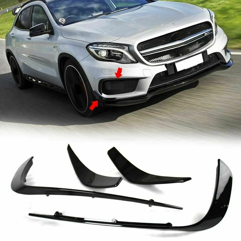 Черный Передний спойлер для дефлектора губ Mercedes BENZ GLA W156 X156 2014 2016|Наклейки на