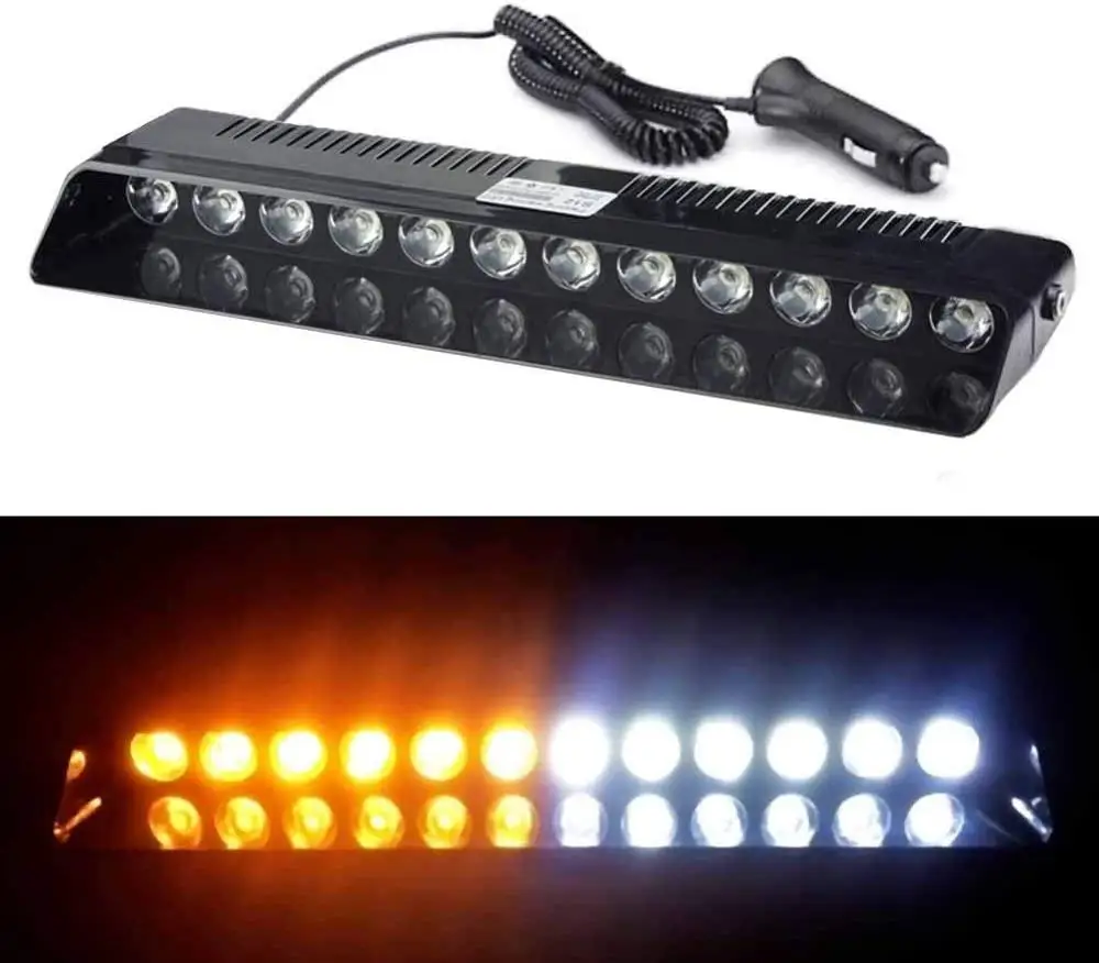 

12 LED S12 vehicle windshield Emergency flashing Light Police strobe Warning Lights 12V car safety signal Flasher Lamp