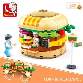 

Sluban B0705A Food Court Hamburger Fast Food Restaurant DIY Model 276pcs Mini Building Blocks Bricks Toy for Children no Box