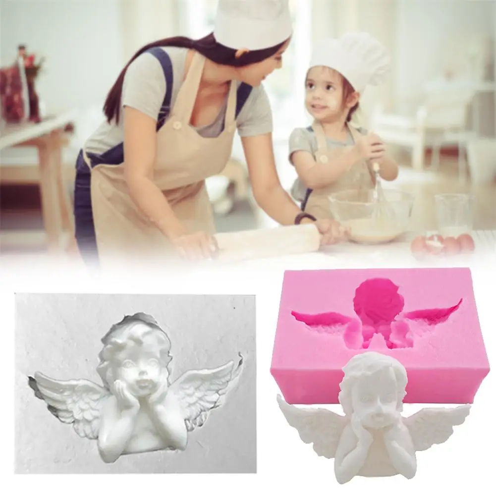 3D мультфильм форма Ангел помадка силиконовая форма для отделки DIY украшения торта инструменты выпечки Плесень