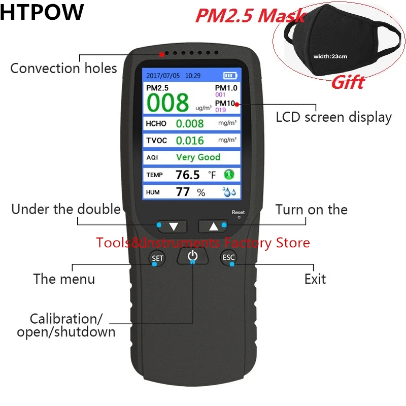 Датчик температуры и влажности PM1.0/PM2.5/PM10 анализатор формалида TVOC 8 в