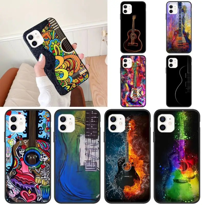 Чехол для телефона с музыкальной гитарой iPhone 11 12 Mini 13 Pro XS Max X 8 7 6s Plus 5 SE XR |