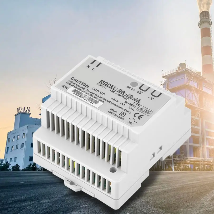 DR 30 24 din рейка Один выход импульсный источник питания Вт В/1.5A AC/DC