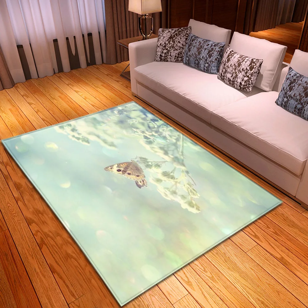3D коврик с принтом бабочки для гостиной, спальни, коврики для кофейного стола, коврики для домашнего декора - Цвет: 2