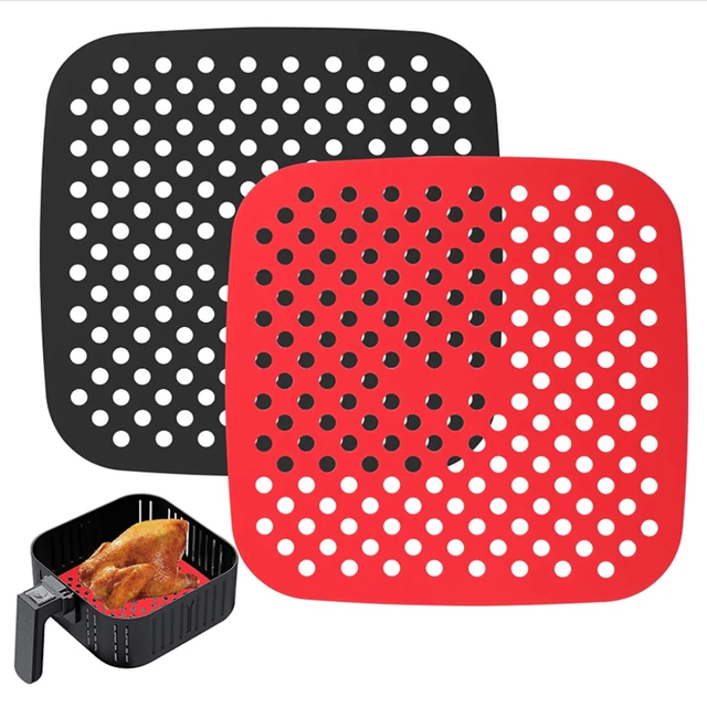 MMmat Silicone Baking Mats Set of 2 Round Non-Stick Reusable Air Fryer Linner - Best German Silicone - 8 inch