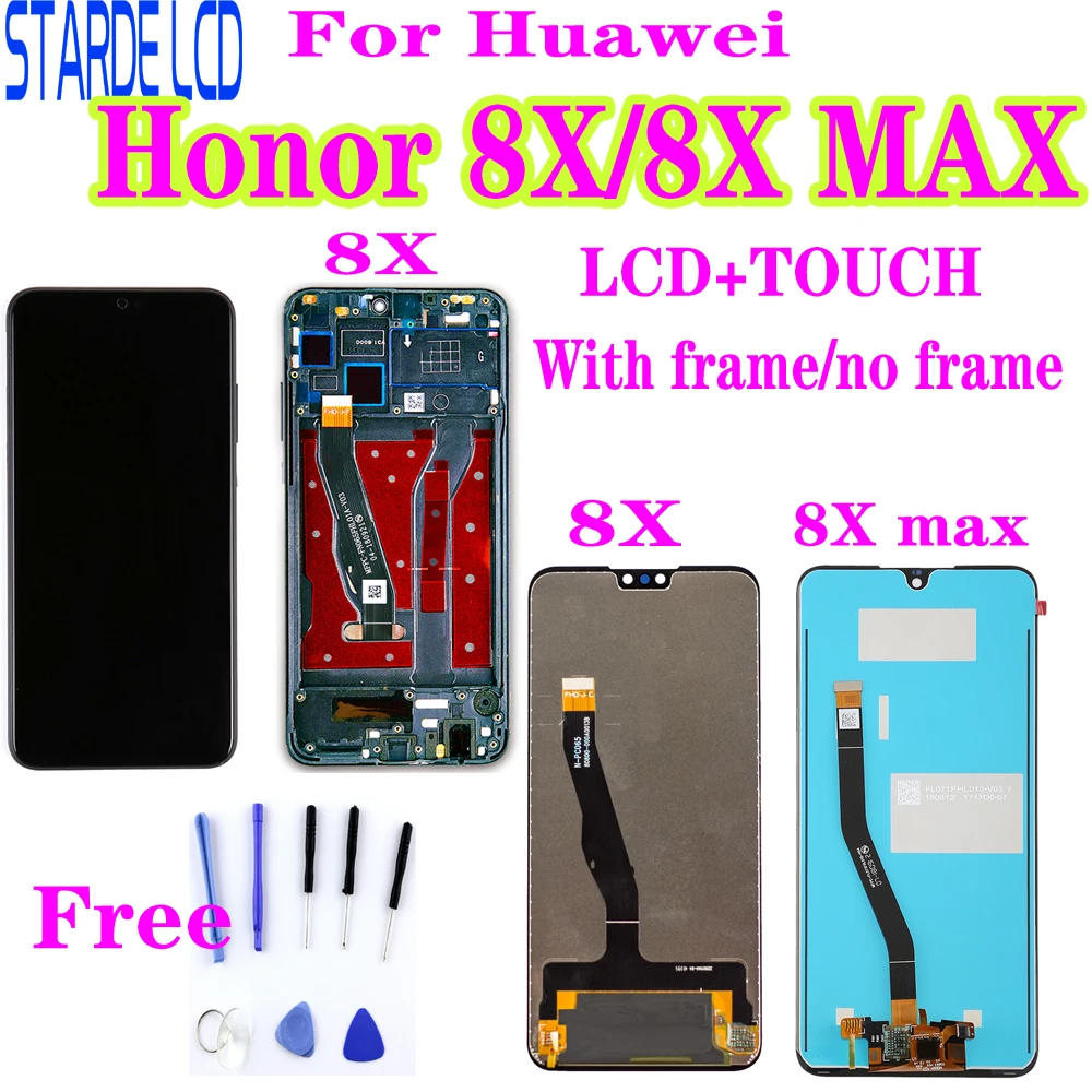 Dla Huawei Honor 8X wyświetlacz LCD ekran dotykowy Digitizer wymiana dla Honor 8X MAX ekran LCD JSN-L22 JSN-L21 ARE-AL00 z Bez