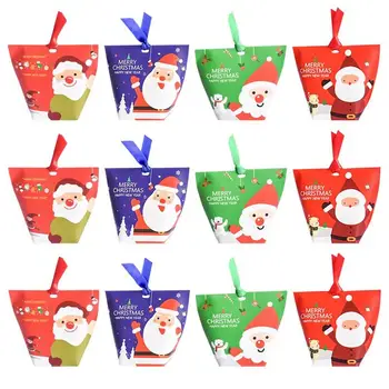 

12Pcs Santa Good Various Xmas Candy Bags Christmas Candy Treat Boxes