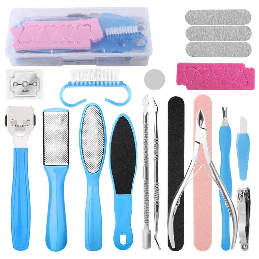 

Pedicure Kit, 19 in 1 Pedicure Supplies Pedicure Tools Foot Care File Set Stainless Steel Dead Skin Callus Remover for Feet