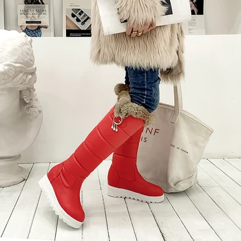 

Wedges Platform Winter Boots for Women boots Shoes sonw boots Shoes Waterproof over the knee high boots large size 34-43