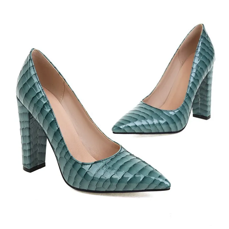 Stone Pattern Thick Heel Fashion 