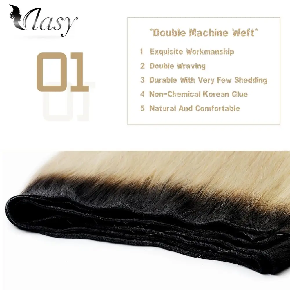 Vlasy 100% Human Hair Weave Bundles Natural Black Color Machine Made Remy Hair Weft 16'' 18'' 20'' 22'' 24'' 100g/pc
