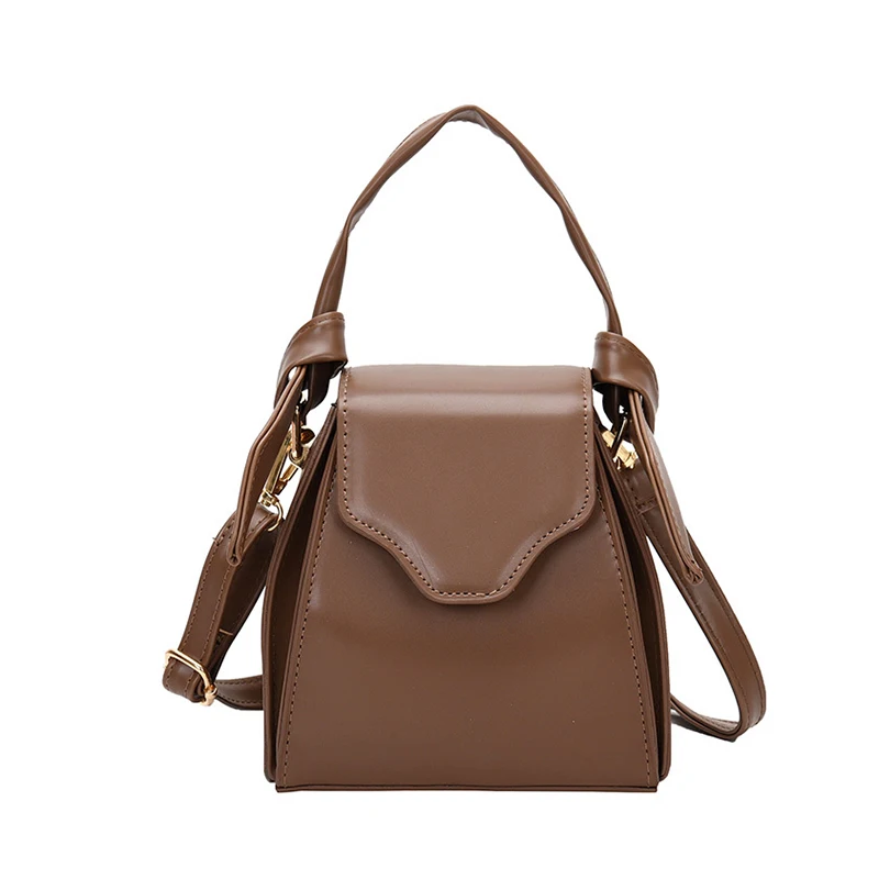 

Woman Shoulder Bag PU Leather Fashion Handbag High Quality Brown Simple Female Square Bag Waterproof Not Distorted
