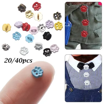 

5mm Mini Buttons Bear Paw Style DIY Doll Clothes Metal Buckle Buckles for 1/6 Doll Clothing Sewing Accessories 1/2 Eyes Holes