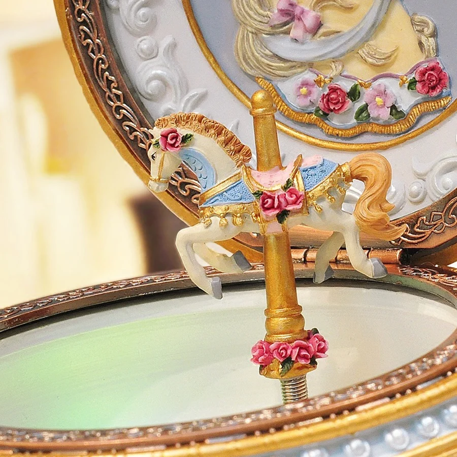 New Lovely Carousel Music Box with Sound Control LED Flash Lights Creative Birthday Valentine's Day Gifts for Girl Friend Kids music box carousel music box