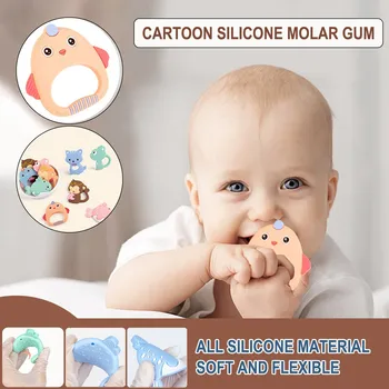

Children's Soft Silicone Teether Holder Baby Teething Molar Stick Toy Silicone baby molar stick toy Детская молярная игрушка