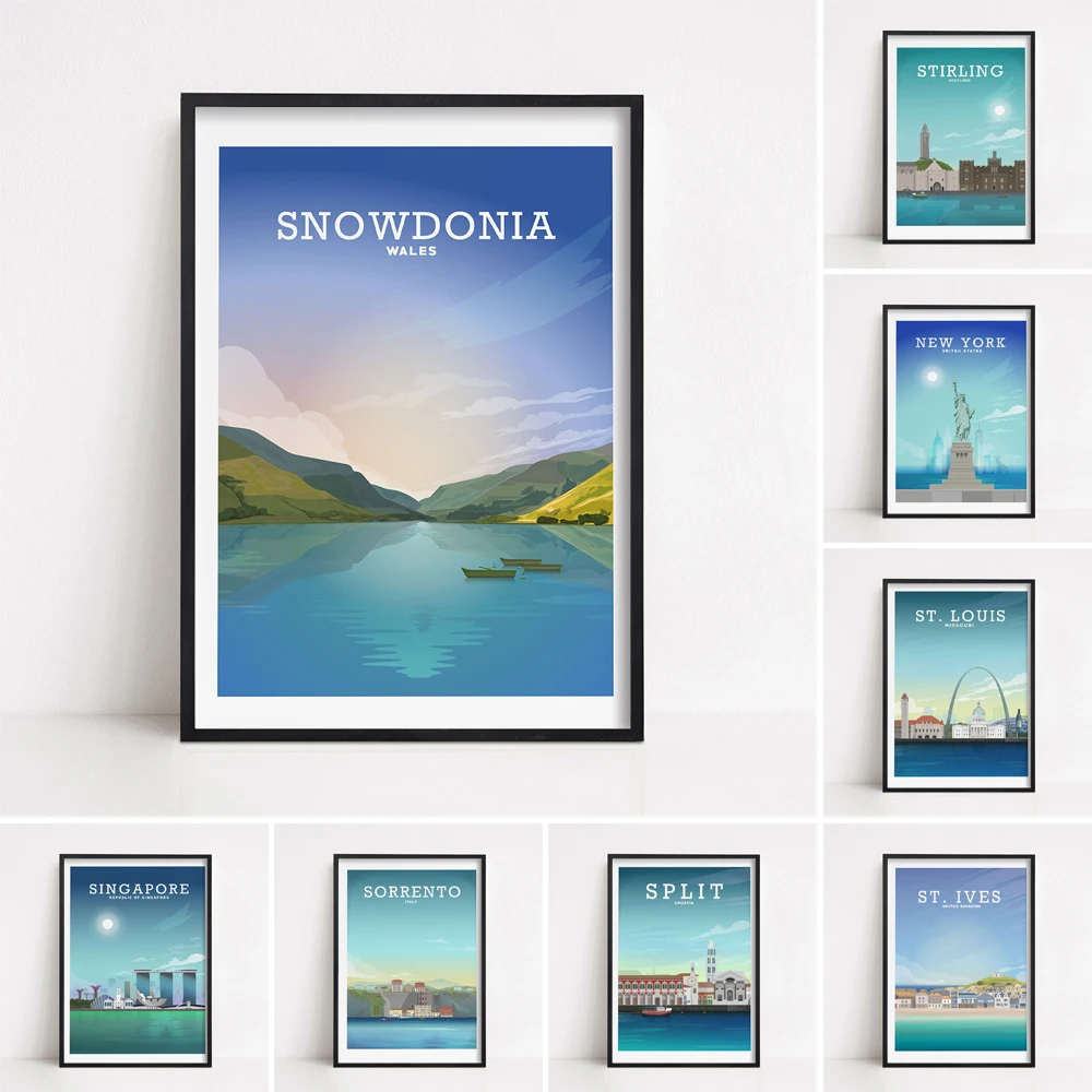 Tanio Snowdonia drukuj Snowdonia plakat Snowdonia Art walijska