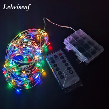 50LED 100LED Zilver Led String Lights Fairy Guirlande Kerst Decoratie Verlichting, Afstandsbediening Waterdicht Batterij Voeding