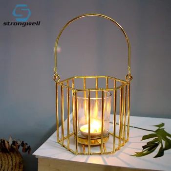 

Strongwell Nordic Golden Metal Candle Holder Luxury Candlestick Wedding Decoration Bar Party Decor Home Decoration Birthday Gift