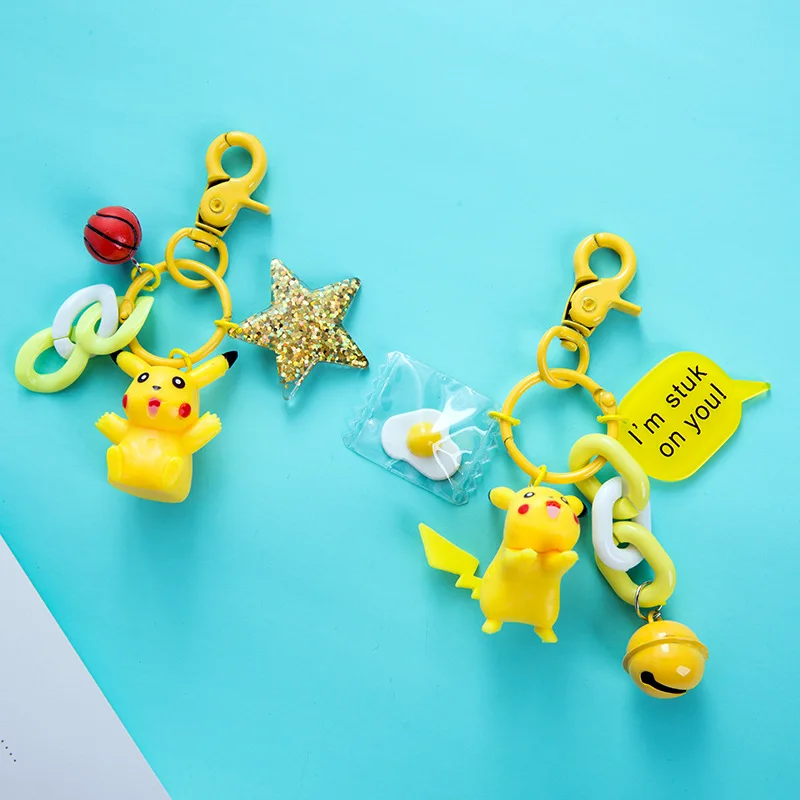 

Cute anime Pikachu key chains female Korean cute key chain cartoon pendant chain bikachu key ring accessories
