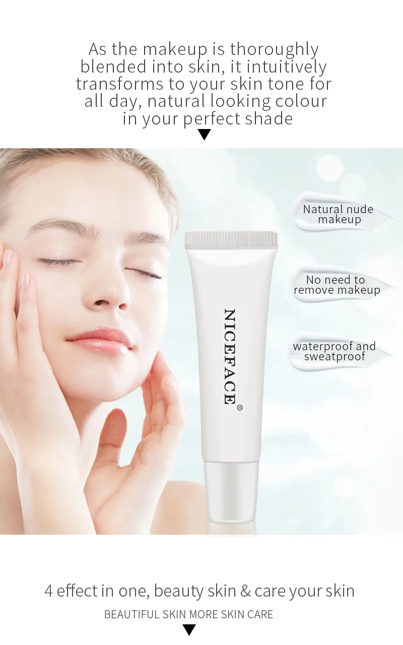 Niceface водонепроницаемый матовый цвет, меняющий длительный износ, Жидкая основа, увлажняющий макияж, консилер, жидкость, меняющая вашу кожу