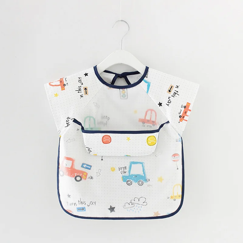 Cute Cartoon Baby Bibs Waterproof Infant Eating Children Drawing Sleeveless Baby Bandana Bibs Soft Baby Bib Meal Burp Eva Cloths 2