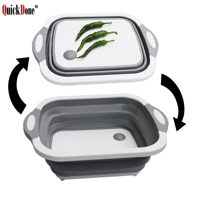 Складная корзина для посуды QuickDone Вертикальная сушилка с сливной пробкой дуршлаг