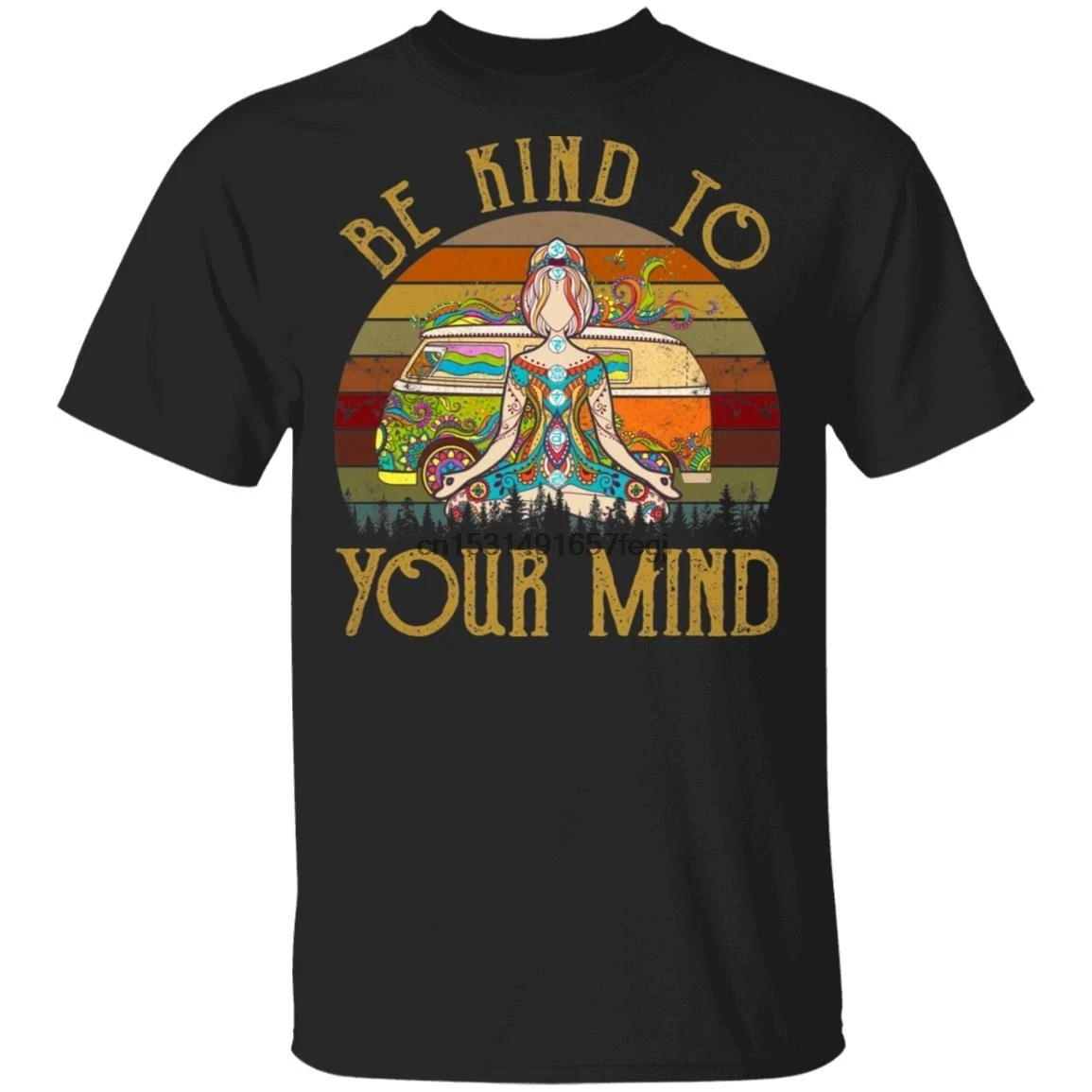 Vintgae Be Kind To Your Mind Ретро футболка Забавный хиппи подарок для любителей медитации