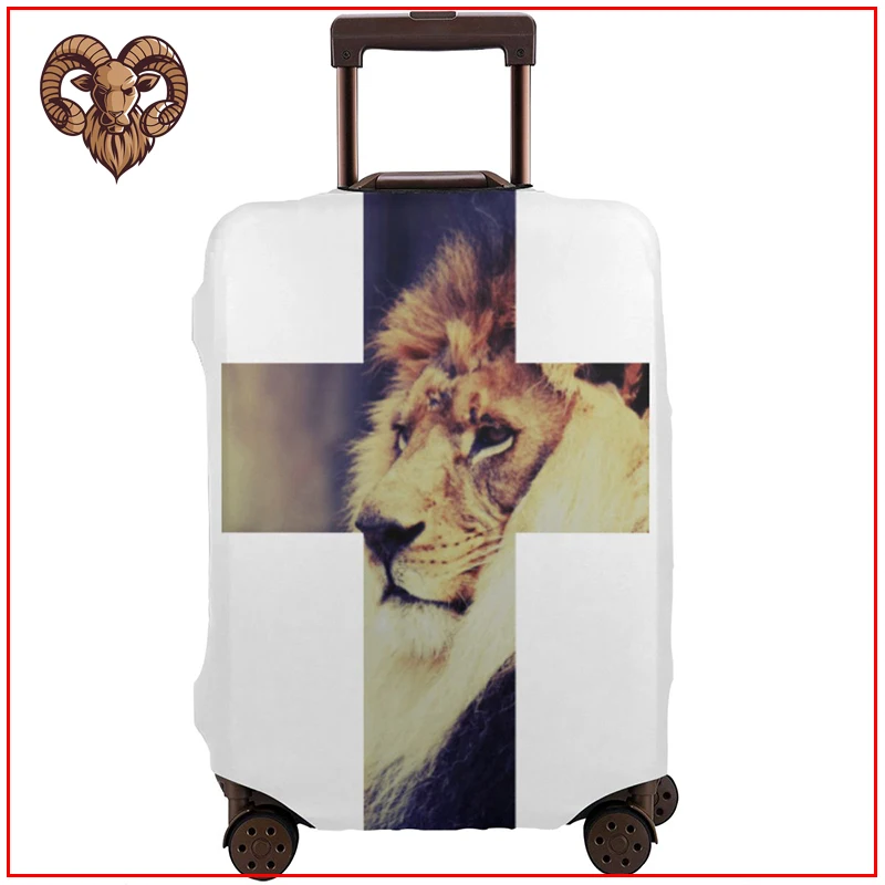 King Of The Jungle Cross With Lion 2020 new funny diy design travel accessories Protector Luggage Cover tag 28 inch luggage | Багаж и